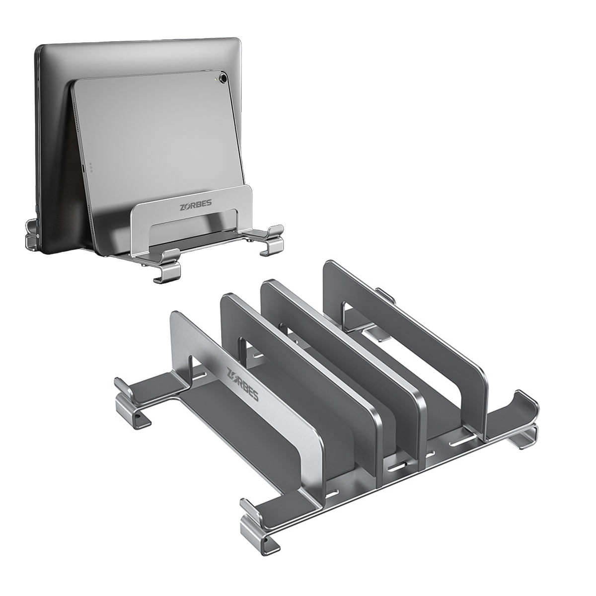 ZORBES® 3 Slot Vertical Laptop Stand, Metal Computer Stand Base, ZORBES® 3 Slot Vertical Laptop Stand, Metal Computer Stand Base,